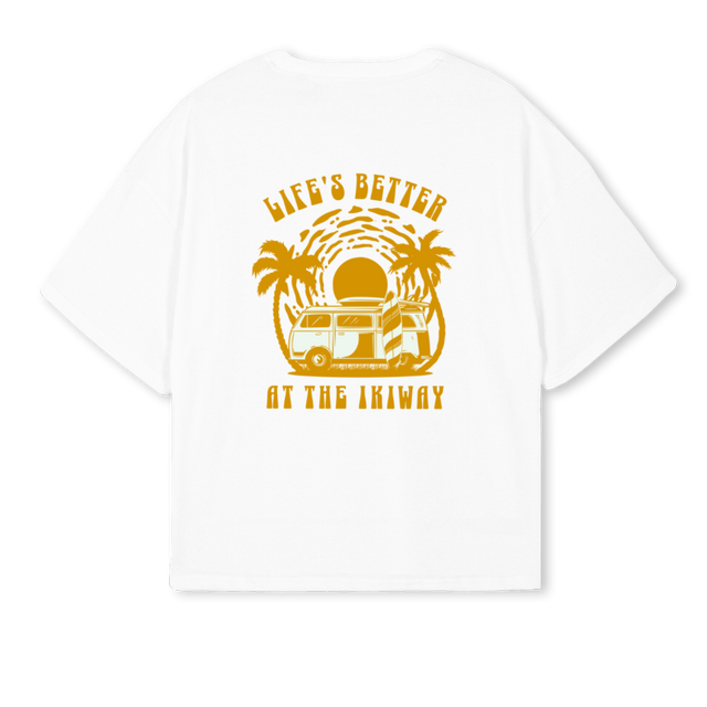 LIFESBTEE BOXOVGUL White Oversized Boxy Tee.