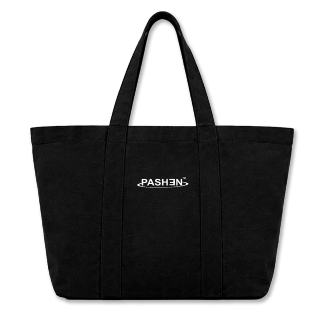 TBAG Black Oversized Canvas Tote Bag.