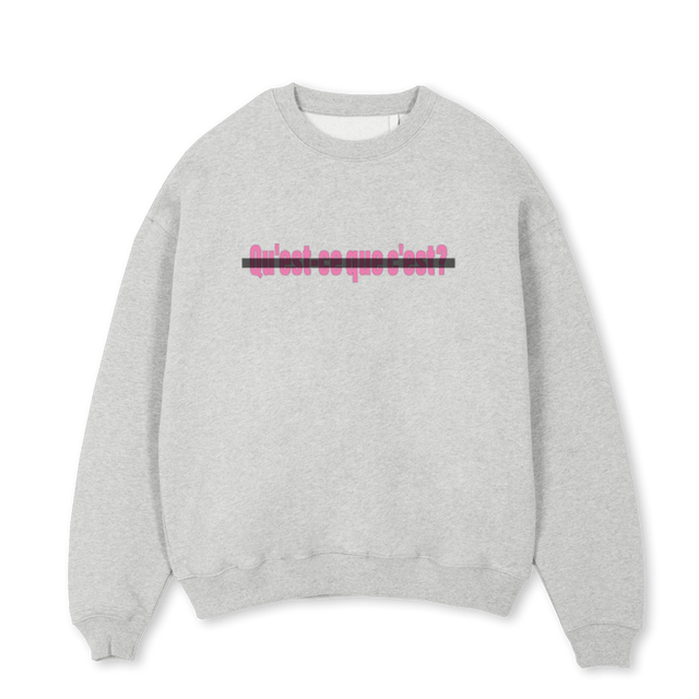 ADWPSYCHOKILLA Light Grey Marl Oversized Crewneck Sweater.