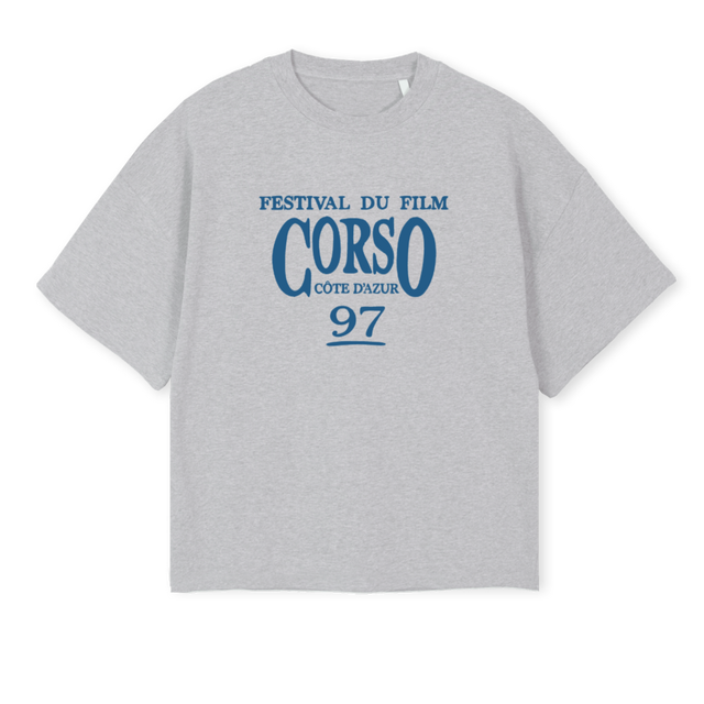 FILMCORSO Light Grey Marl Oversized Boxy Tee.