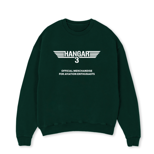 HANGARSWEATERGREEN Wild Green Oversized Crewneck Sweater.