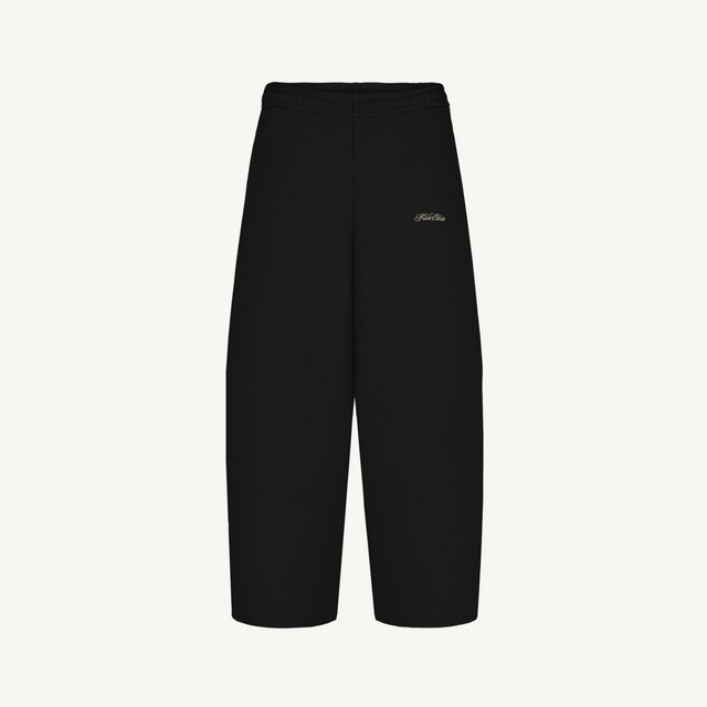 Script pants Black Straight-Leg Baggy Sweatpants.
