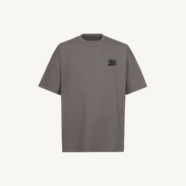 GANDIANGELSGREYTEE Pigment Grey Oversized Tee.