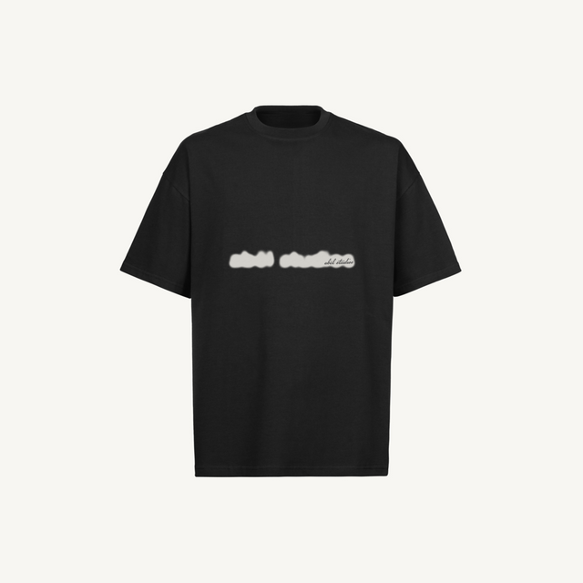 Blurred Logo Tee Black Oversized Tee.