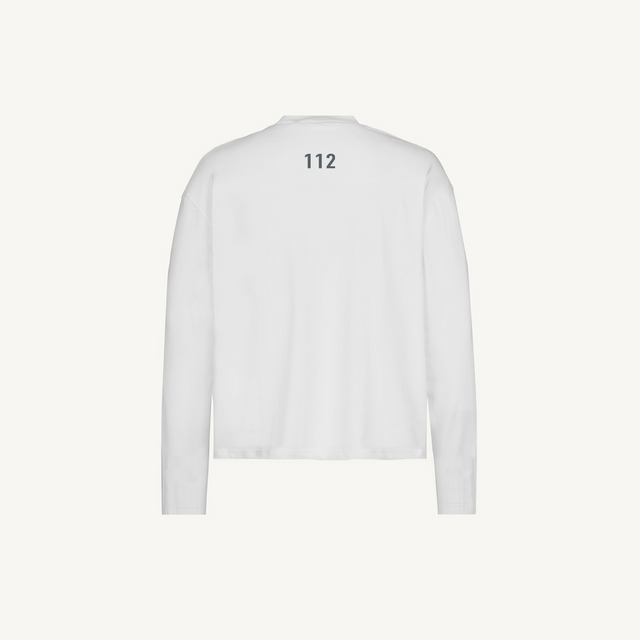BLACK 112 White Oversized Boxy LS Tee.