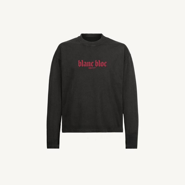 bbappareltee Vintage Black Oversized Boxy LS Tee.