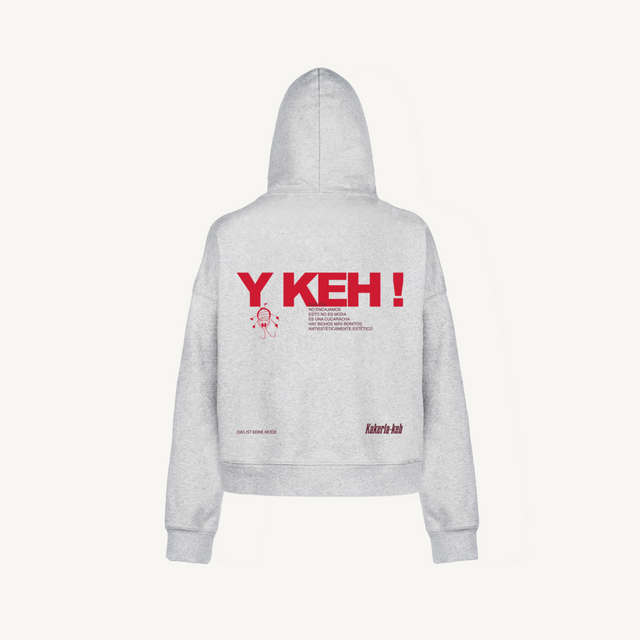 Y KEH! Light Grey marl Oversized Boxy Hoodie.
