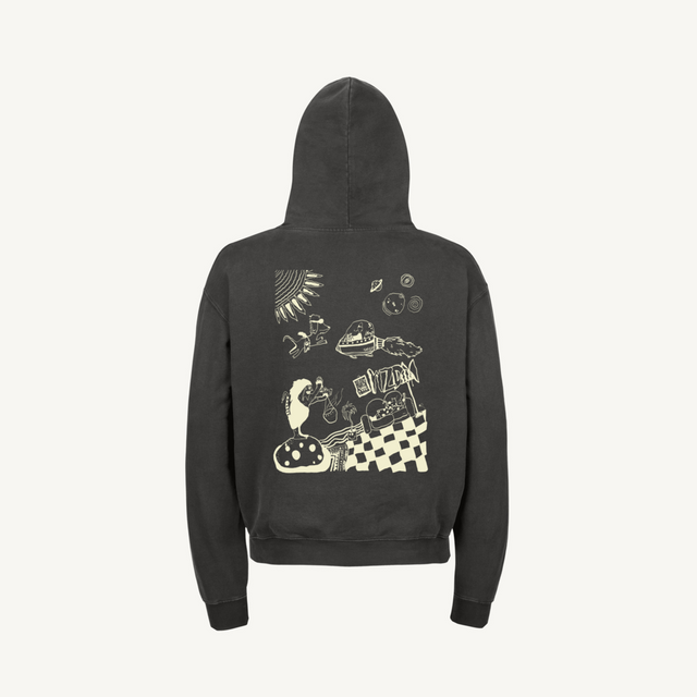 GANDIANGELSHEAVYVINTAGE Vintage Black Ultra Heavy Oversized Hoodie.