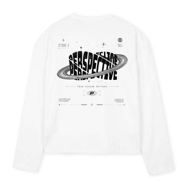 PSTVWHITELONGSLEEVE White Oversized Boxy LS Tee.