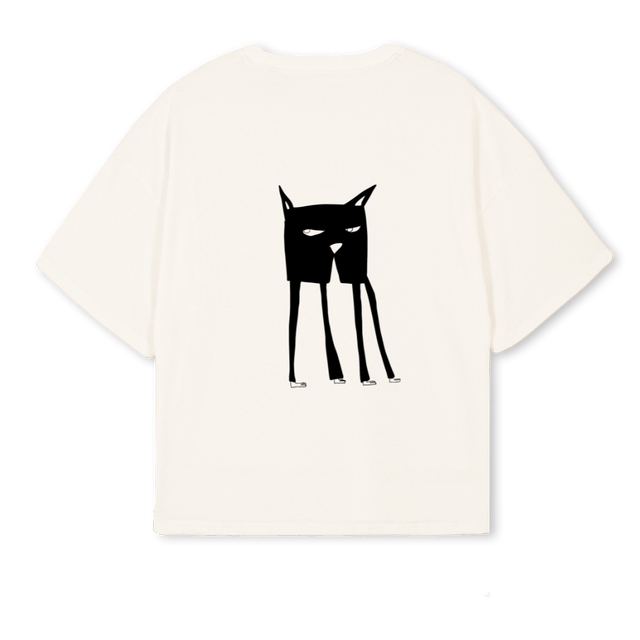 KRUSH OVER Vintage White Oversized Boxy Tee.