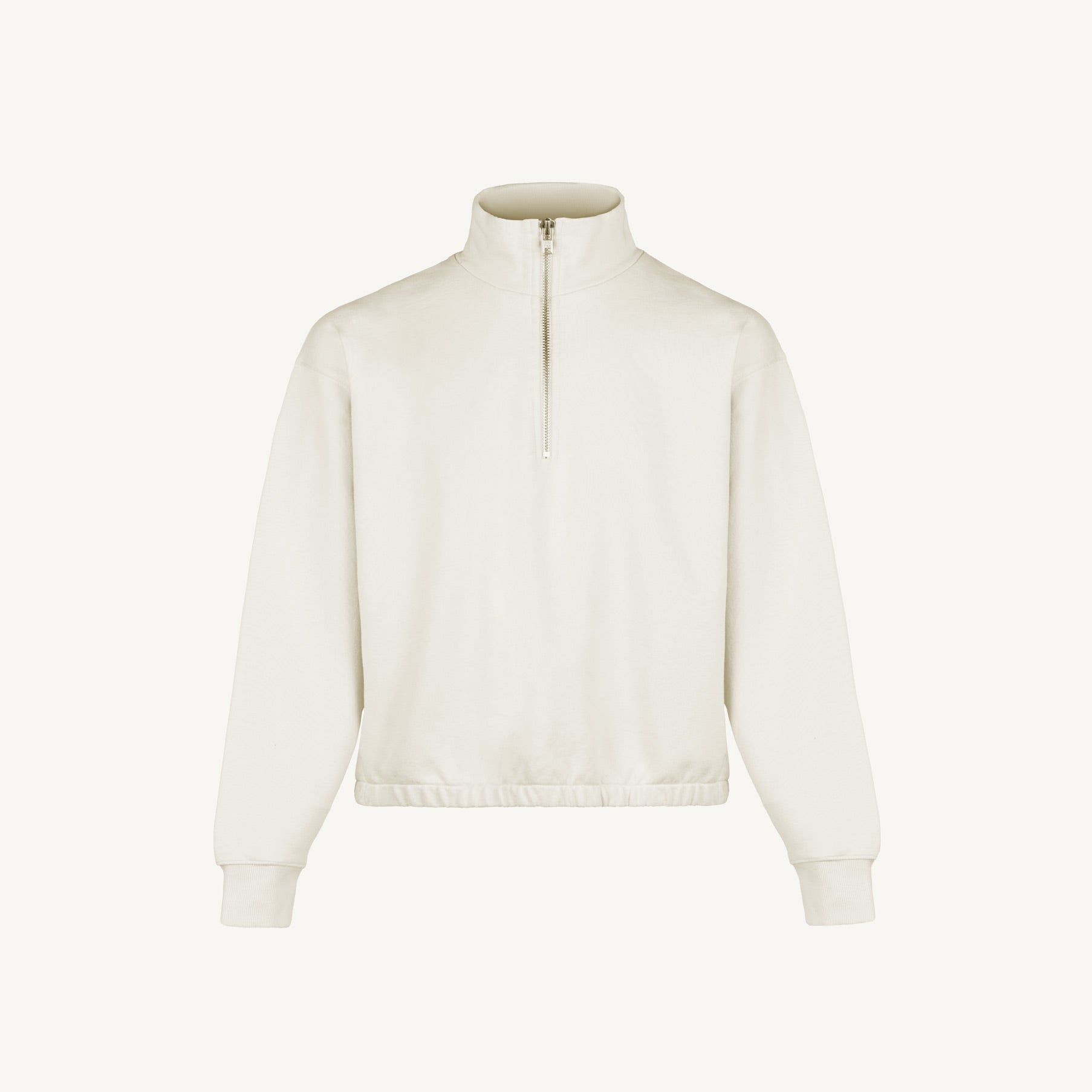 Vintage White Oversized Boxy 1/4-Zip Sweater. – WATC STUDIO