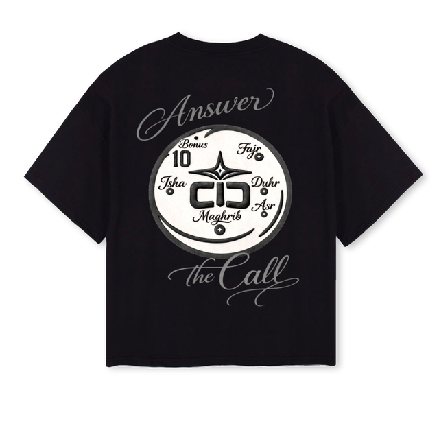 CTDCLOCKZERO Black Oversized Boxy Tee.