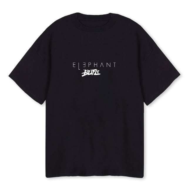 ELEPHANT TAXI Black Oversized Tee.