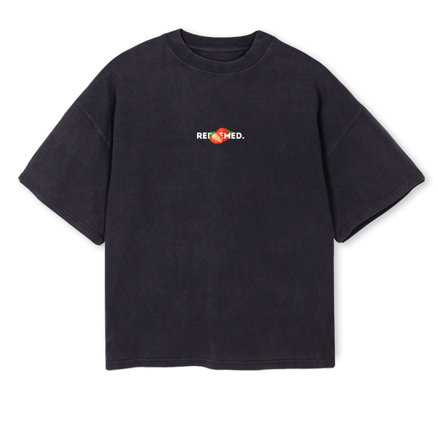 FOTSSTRAWBERRYWHITE Vintage Black Oversized Boxy Tee.