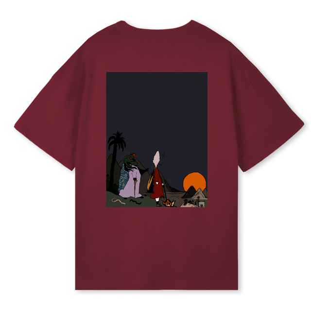 OPHIUCHUSBURGUNDY Burgundy Oversized Tee.