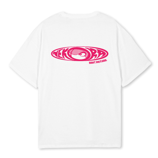MAREA FUCSIA White Oversized Tee.