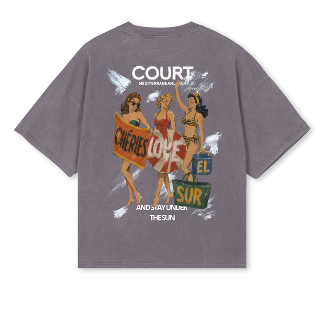 CHERIÉSTEE Pigment Grey Oversized Boxy Tee.