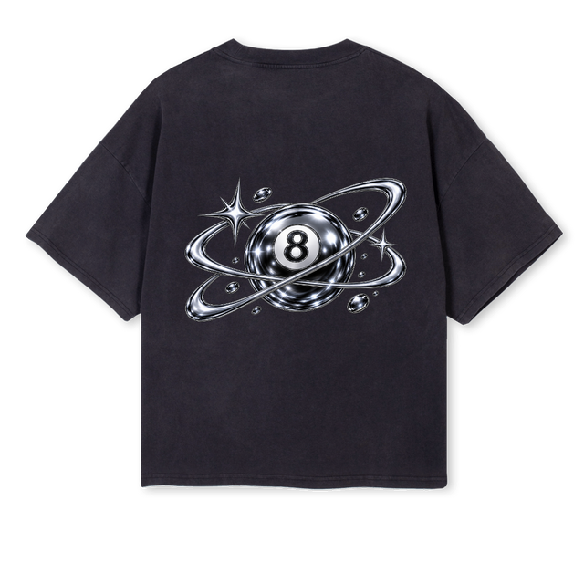 CLN EIGHT Vintage Black Oversized Boxy Tee.