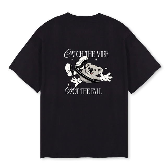 KOALA FALL Black Oversized Tee.