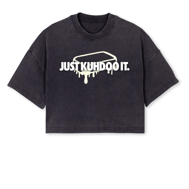 JKIBLACKCROP Vintage Black Cropped Oversized Tee.