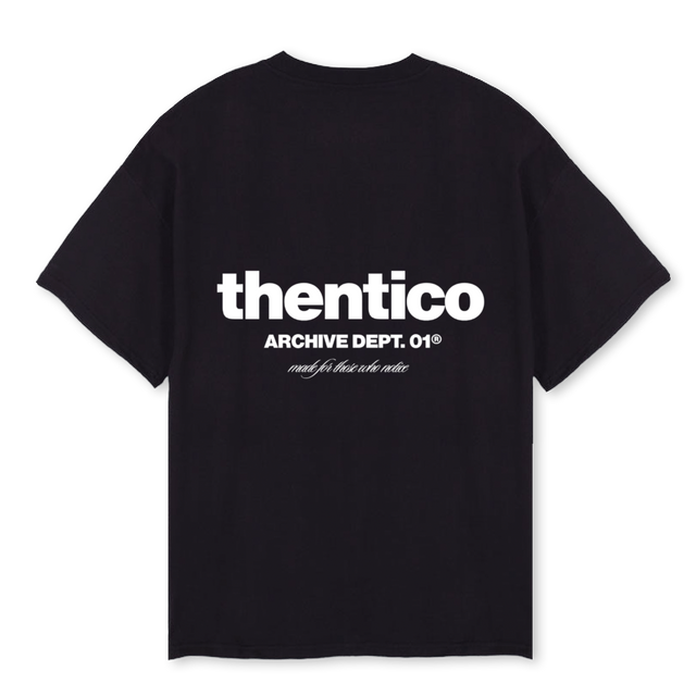 THENTI Black Oversized Tee.