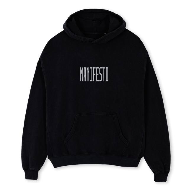 SPEECHY MANIFESTO Black Oversized Hoodie.