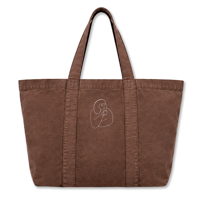 BROWNTOTEDAK Earth Oversized Canvas Tote Bag.