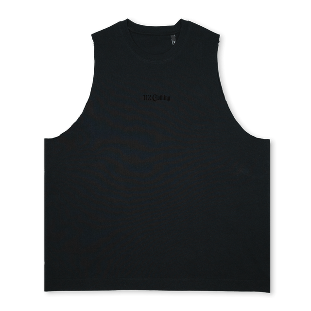 GYMVEST Deep Black Oversized Vest.