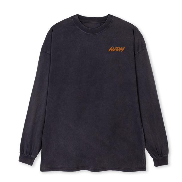 BILLYHILLSTVBLACK Vintage Black Oversized LS Tee.