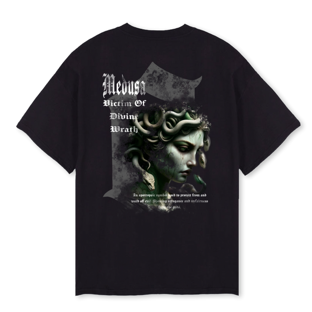 PROTOMEDUSA Black Oversized Tee.