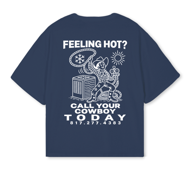 CCHVAC Navy Blue Oversized Boxy Tee.