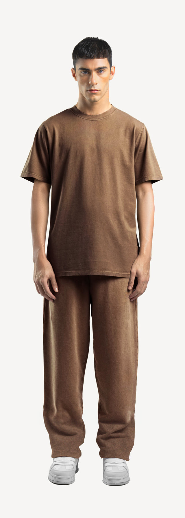 Vintage Tan Straight-Leg Relaxed Sweatpants.