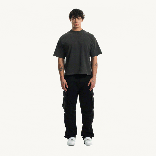 Vintage Black Oversized Boxy Tee.