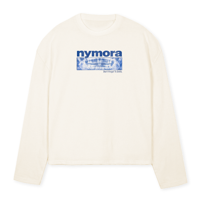 Q Vintage White Oversized Boxy LS Tee.