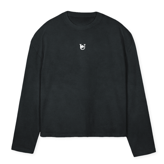 GIFT PADDY Vintage Black Oversized Boxy LS Tee.