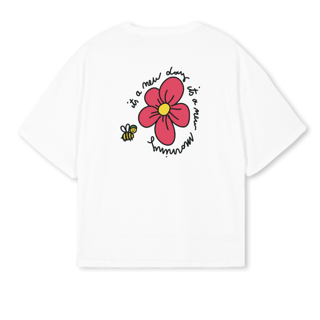 BUZZZ White Oversized Boxy Tee.