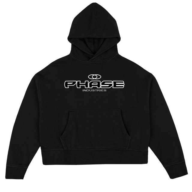 PHASE Black Oversized Boxy Hoodie.