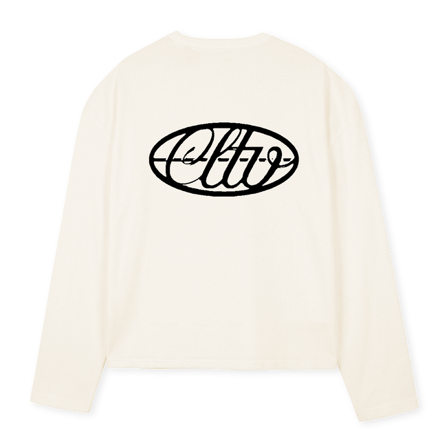 POWER Vintage White Oversized Boxy LS Tee.