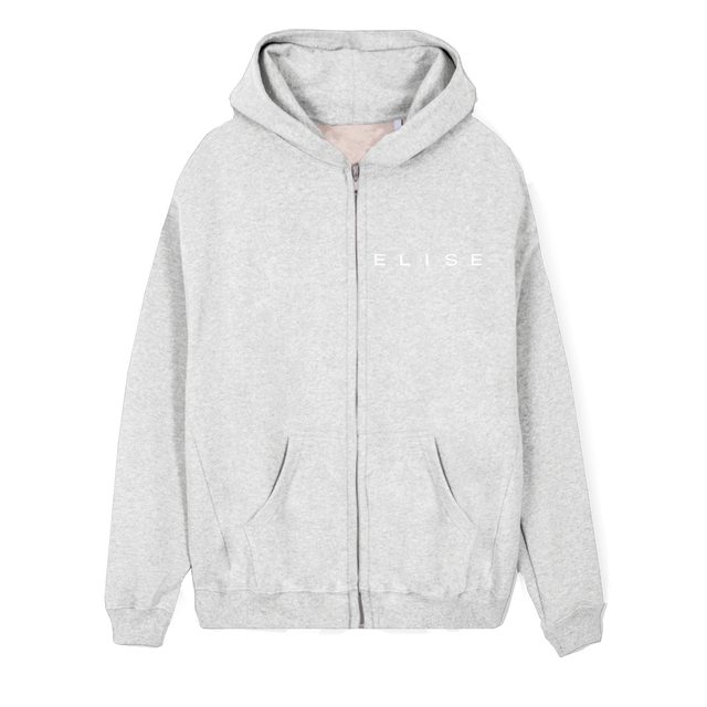 LGREYZIP Light Grey Marl Regular Zipped Hoodie.