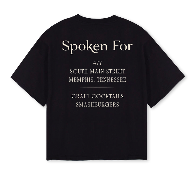 SPOKEN Black Oversized Boxy Tee.