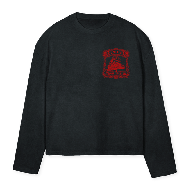 TSHIRTTRANSIBB Vintage Black Oversized Boxy LS Tee.