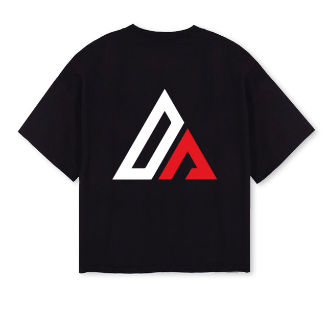 DATEE Black Oversized Boxy Tee.