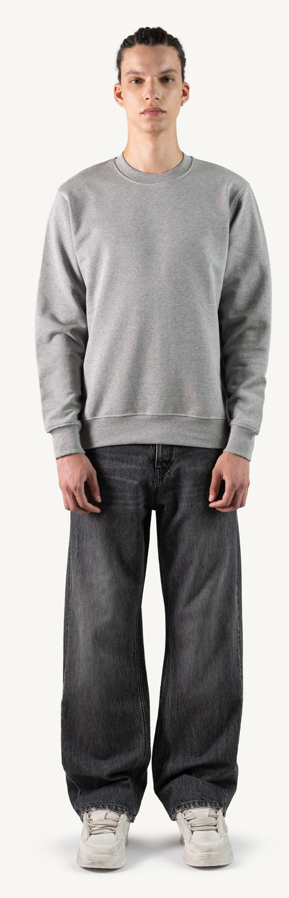 Grey Marl Regular Crewneck Sweater.