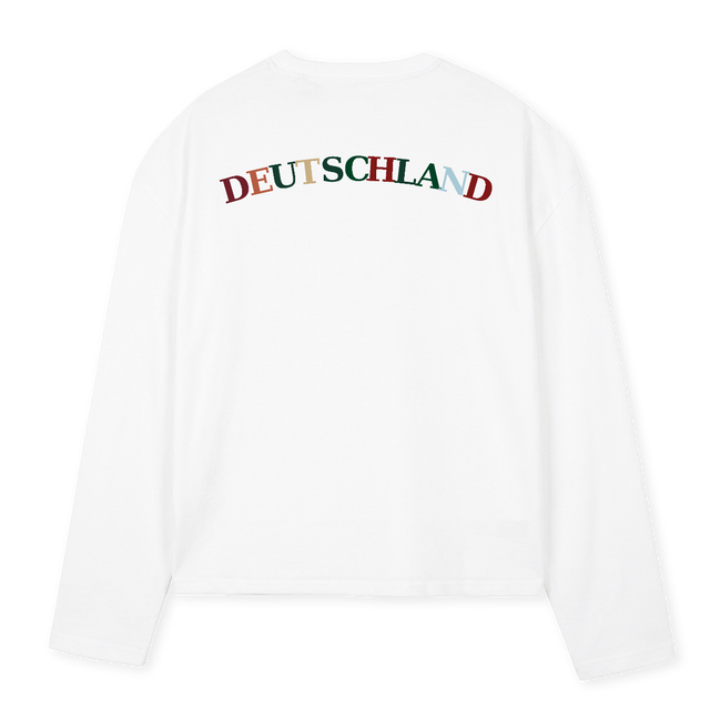 MEN GERI White Oversized Boxy LS Tee.