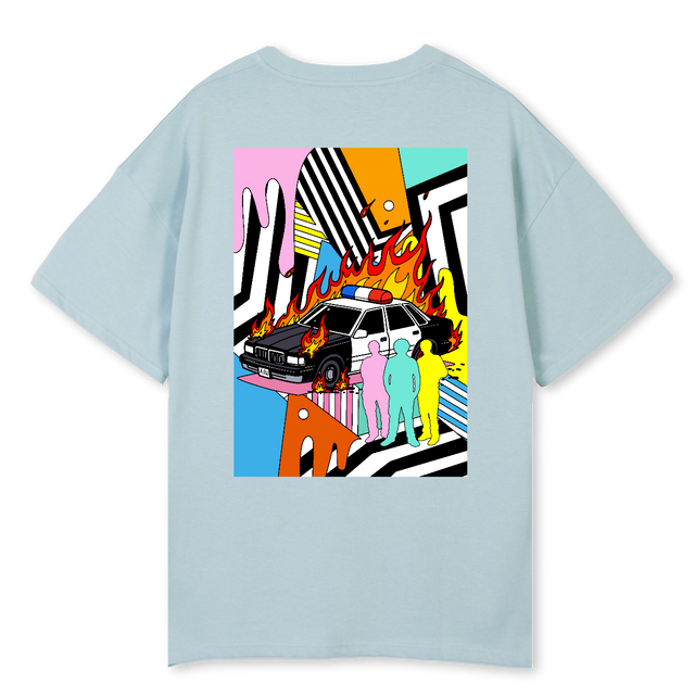 ADWXTAPETHATMCLOVIN Cold Blue Oversized Tee.