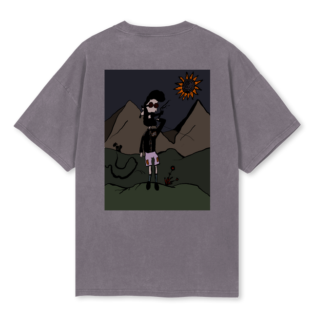BILLYHILLSGREY Pigment Grey Oversized Tee.