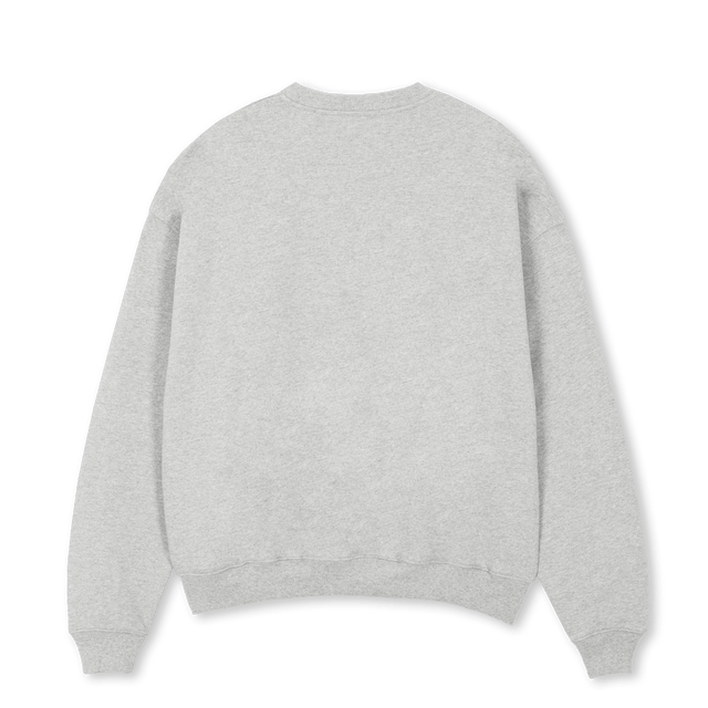 DPFAKEGANGSTA Light Grey Marl Oversized Crewneck Sweater.