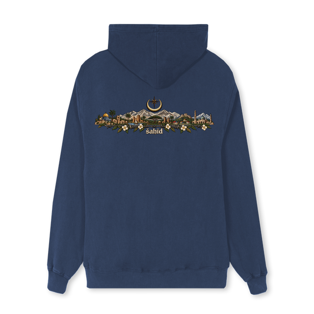 SOLIDARITY Navy Blue Regular Hoodie.