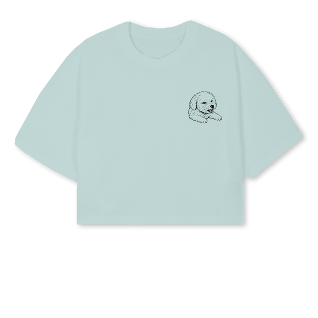 ANGRY ARCHIE Cold Blue Cropped Oversized Tee.