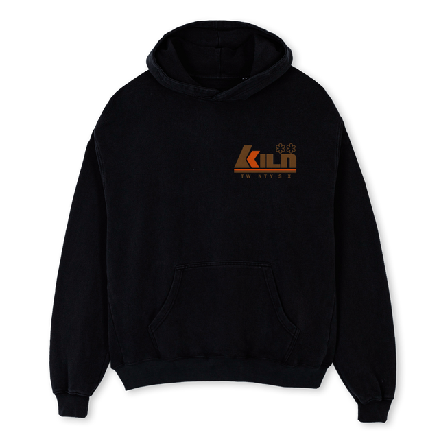 KILNTWENTYSIX Black Oversized Hoodie.
